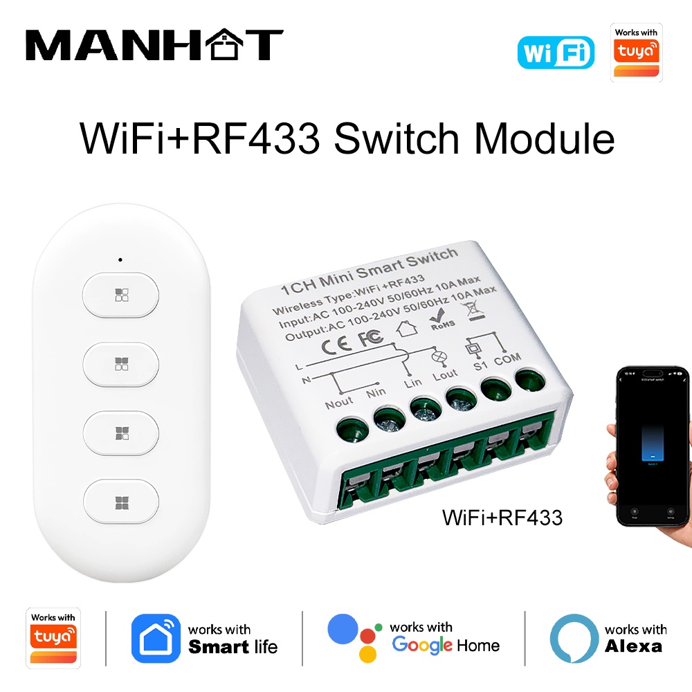 Home Automation Diy - 투야 WIFI 10A 스마트 조명 스위치