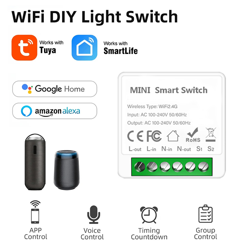 Home Automation Diy - 2 웨이 제어 Tuya 미니 16A